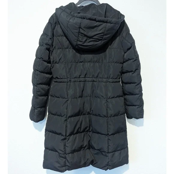 Marc New York Black Puffer Quilted Coat Zipper Hooded Jacket Parka - Picture 2 of 6